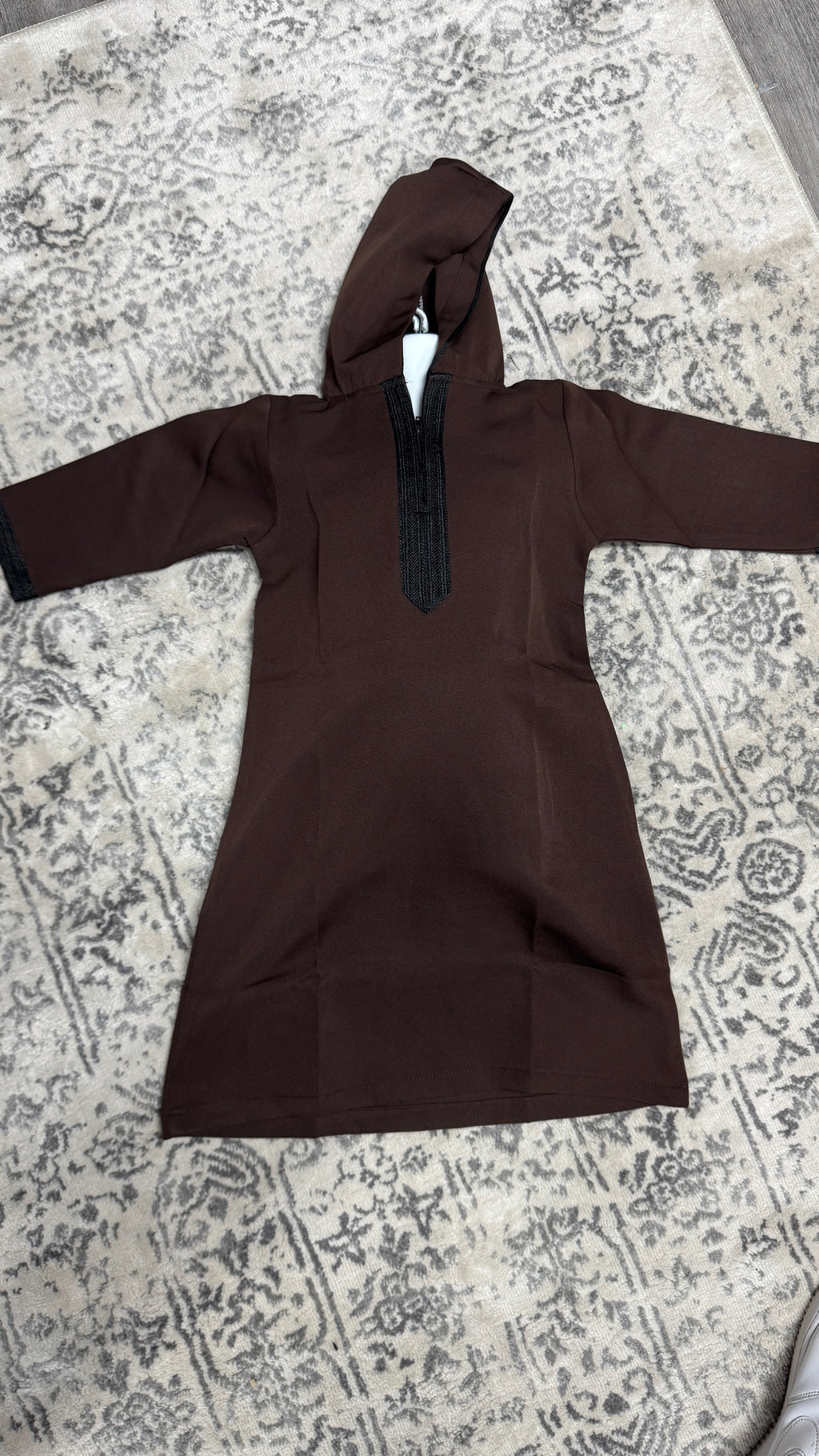 Kids Cinnamon Hooded Djellaba Thobe