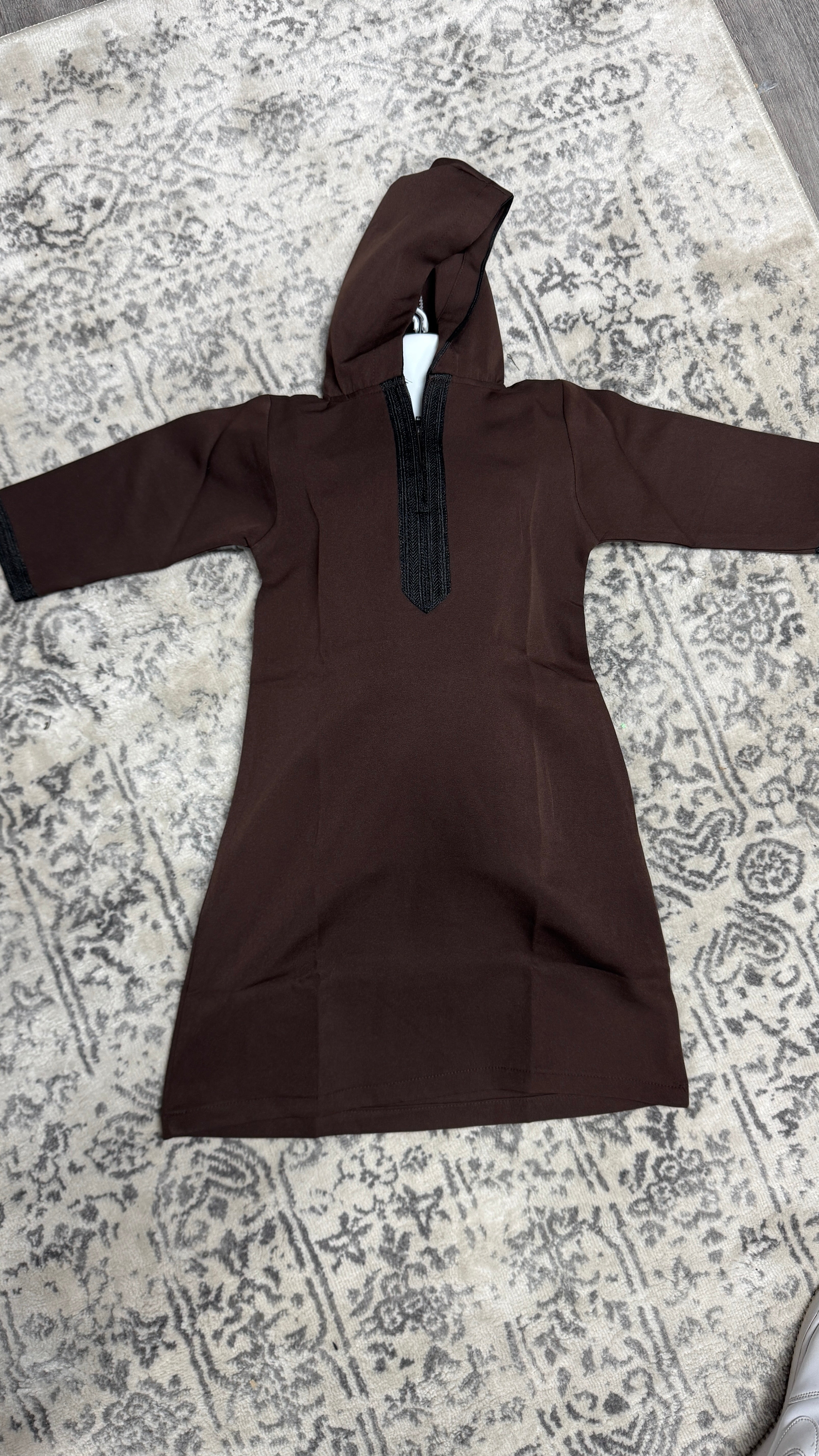 Kids Cinnamon Hooded Djellaba Thobe