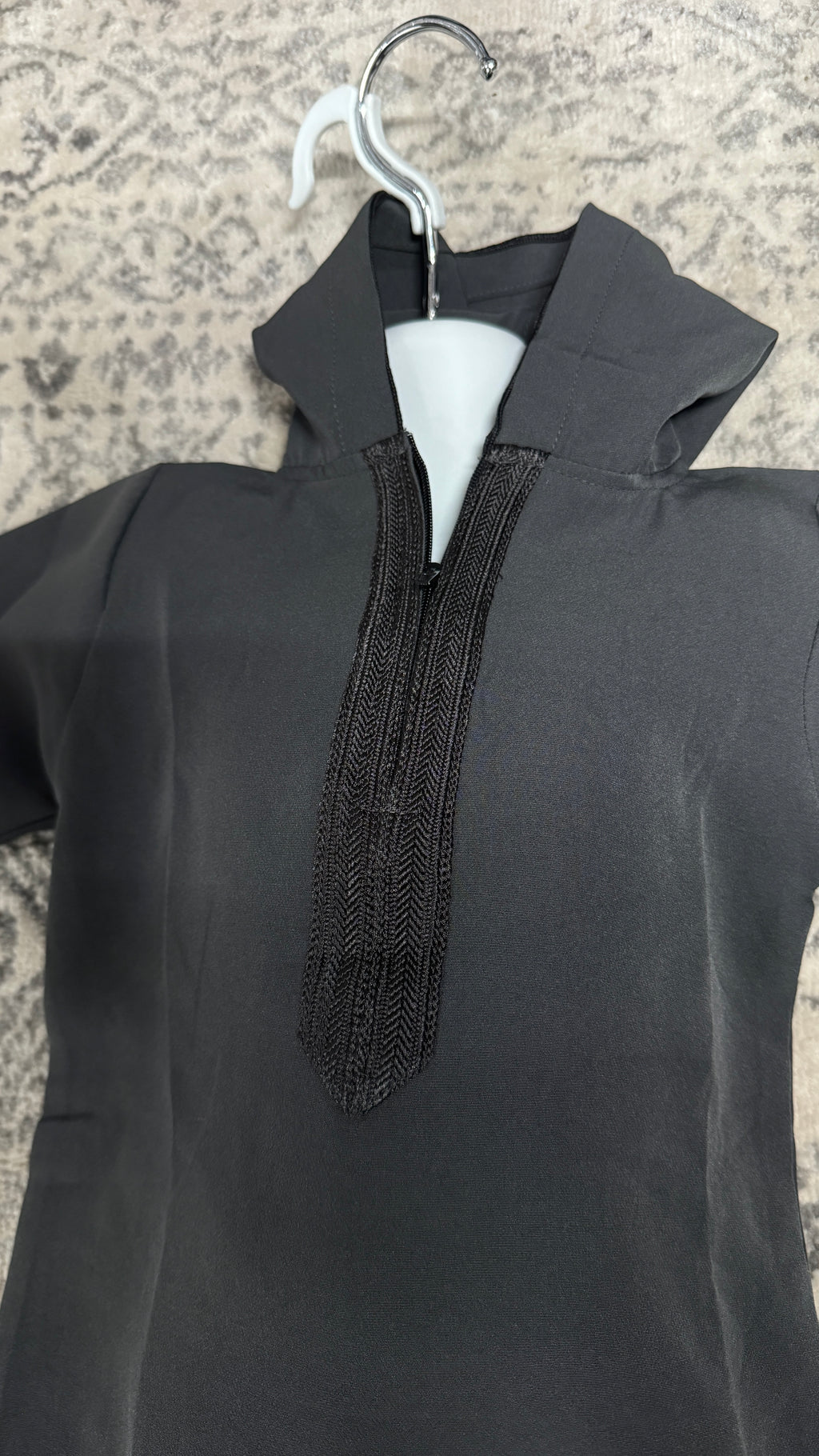 Kids Charcoal Hooded Djellaba Thobe