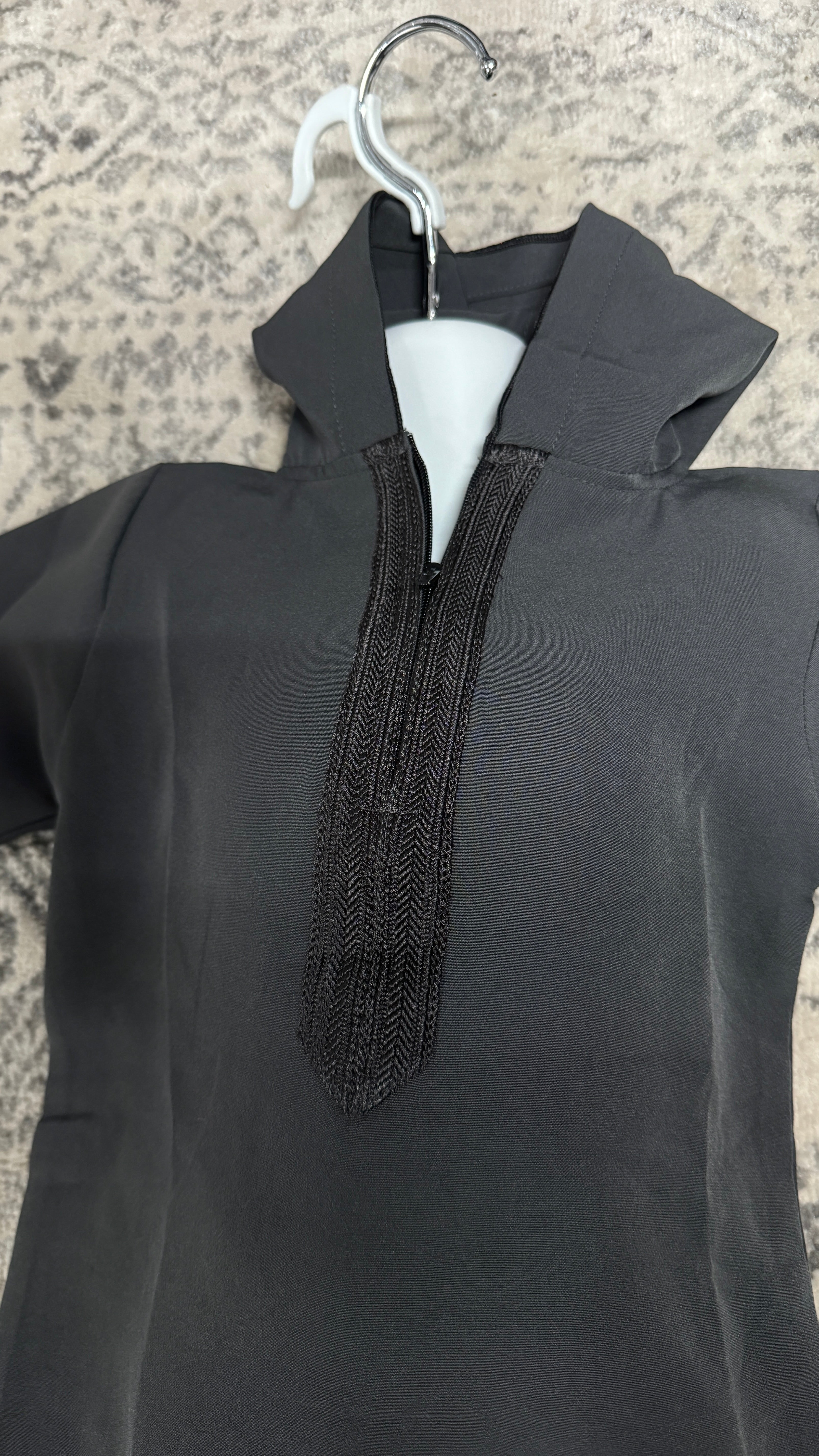 Kids Charcoal Hooded Djellaba Thobe