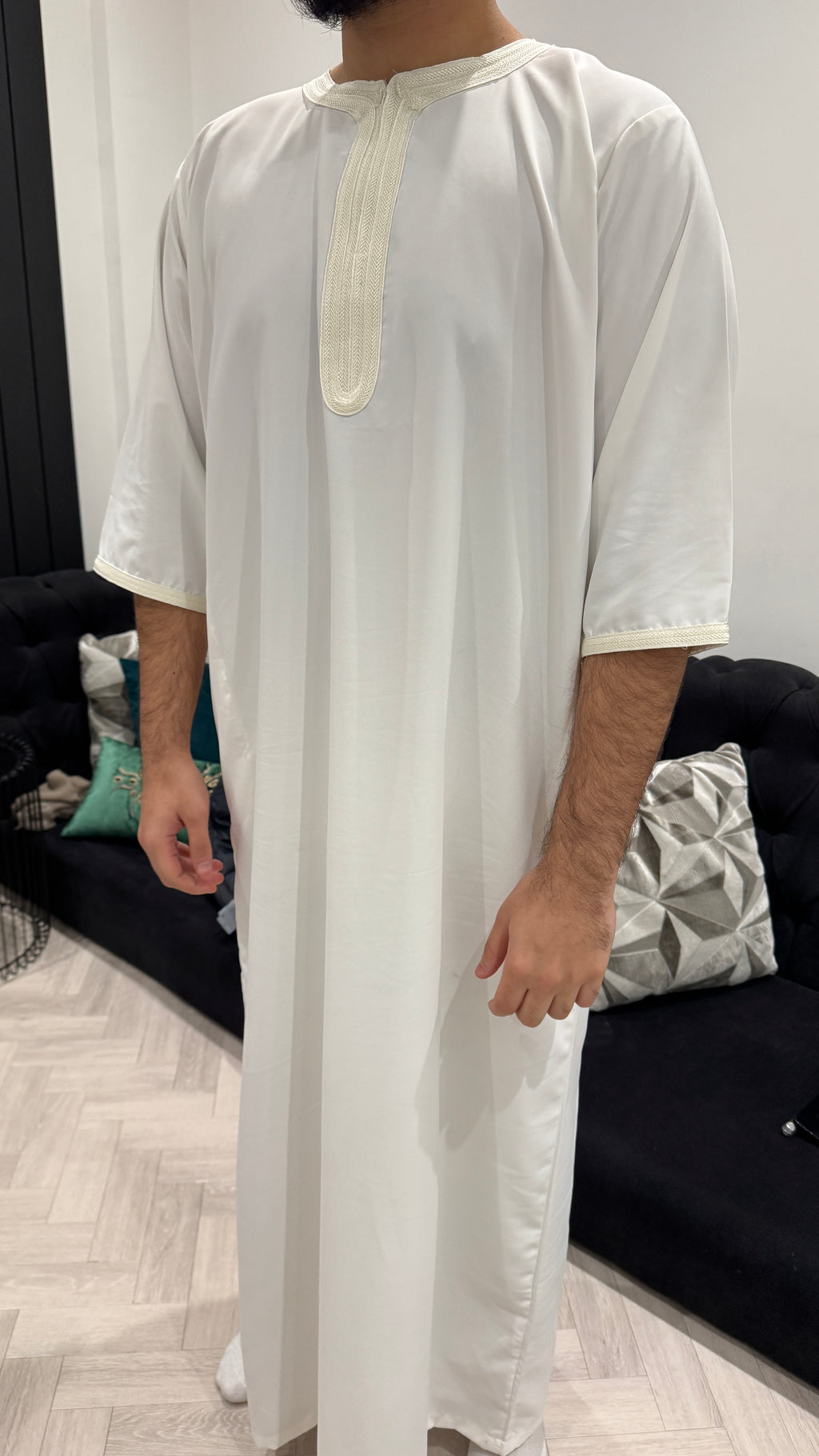 Off-White Lightweight Half Sleeve Thobe