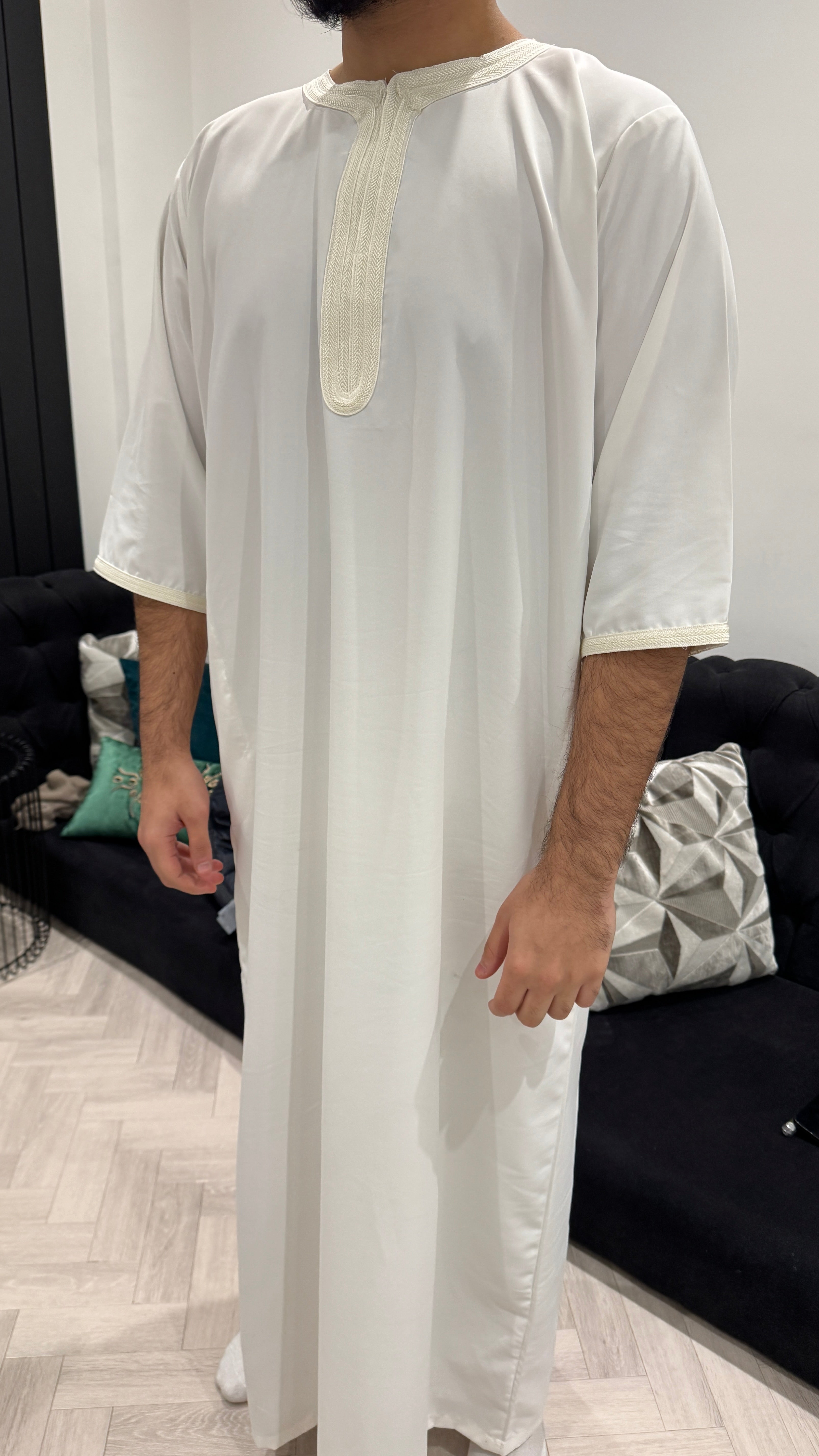 Off-White Lightweight Half Sleeve Thobe
