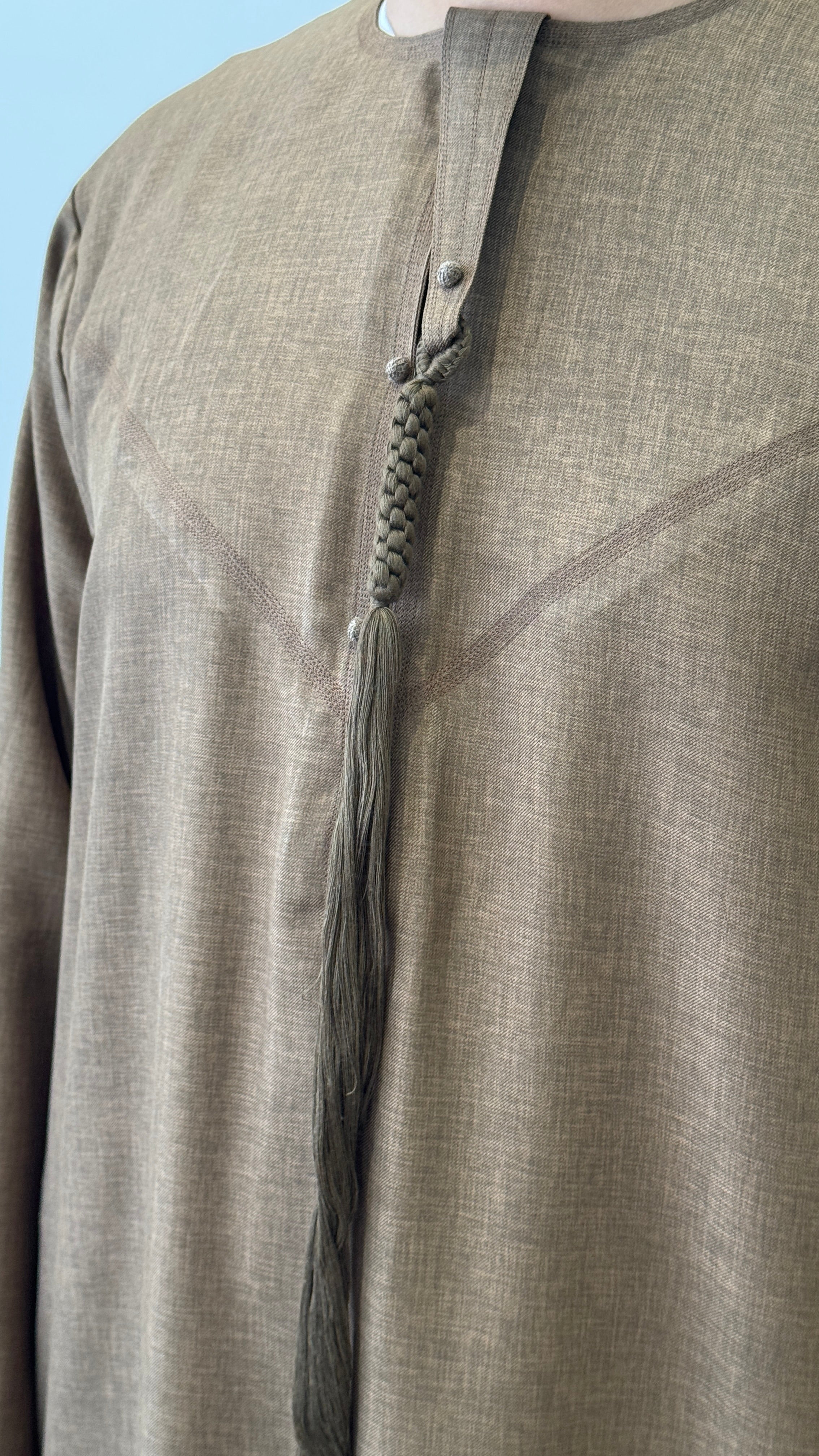 Premium Dune Brown Cotton Emirati Thobe