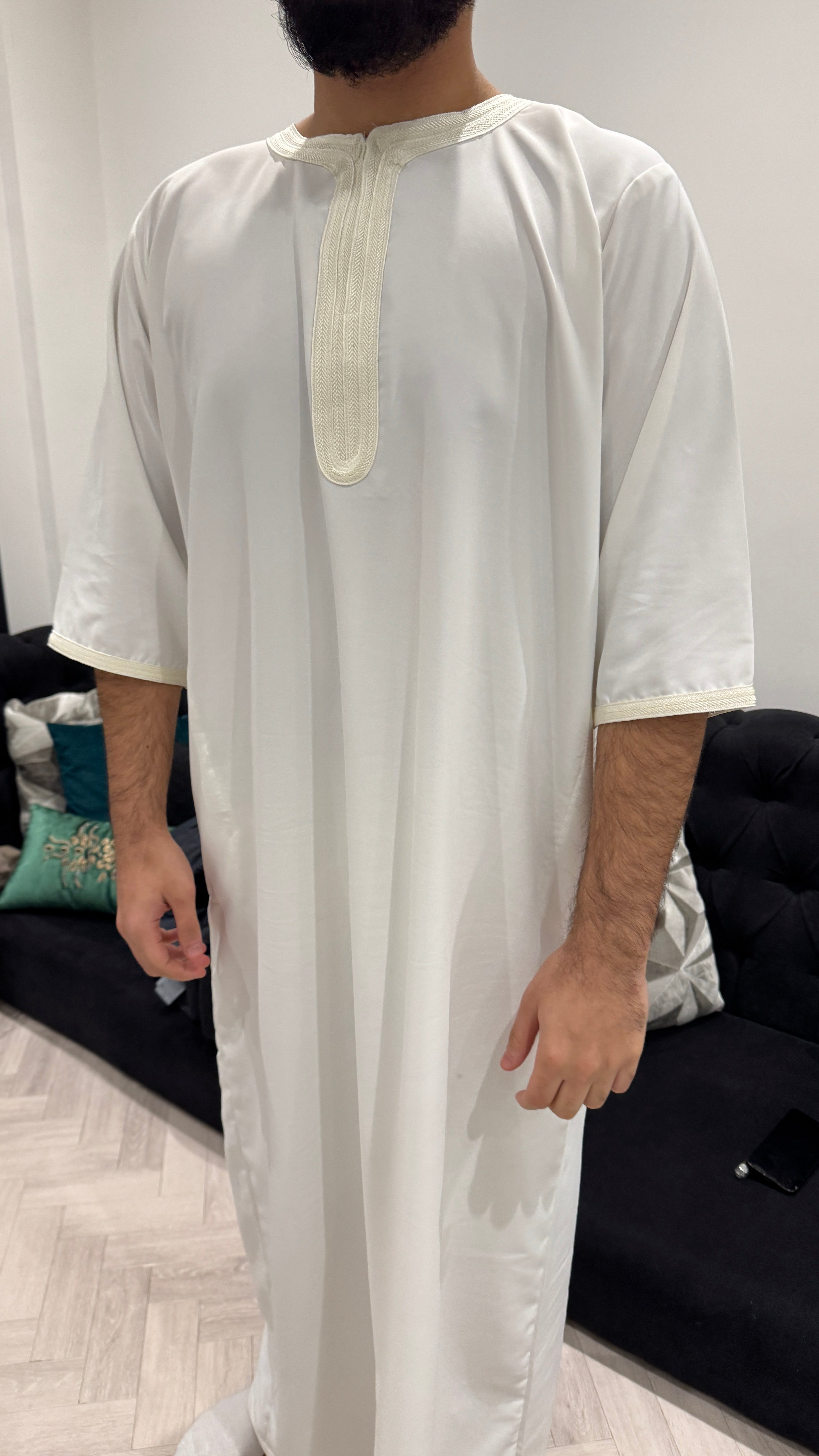 Off-White Lightweight Half Sleeve Thobe