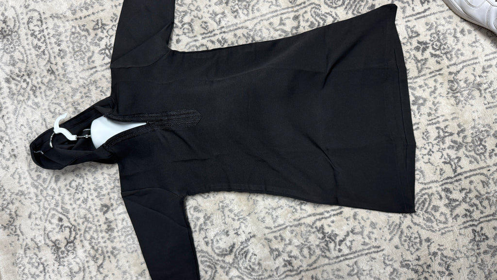 Kids Black Hooded Djellaba Thobe