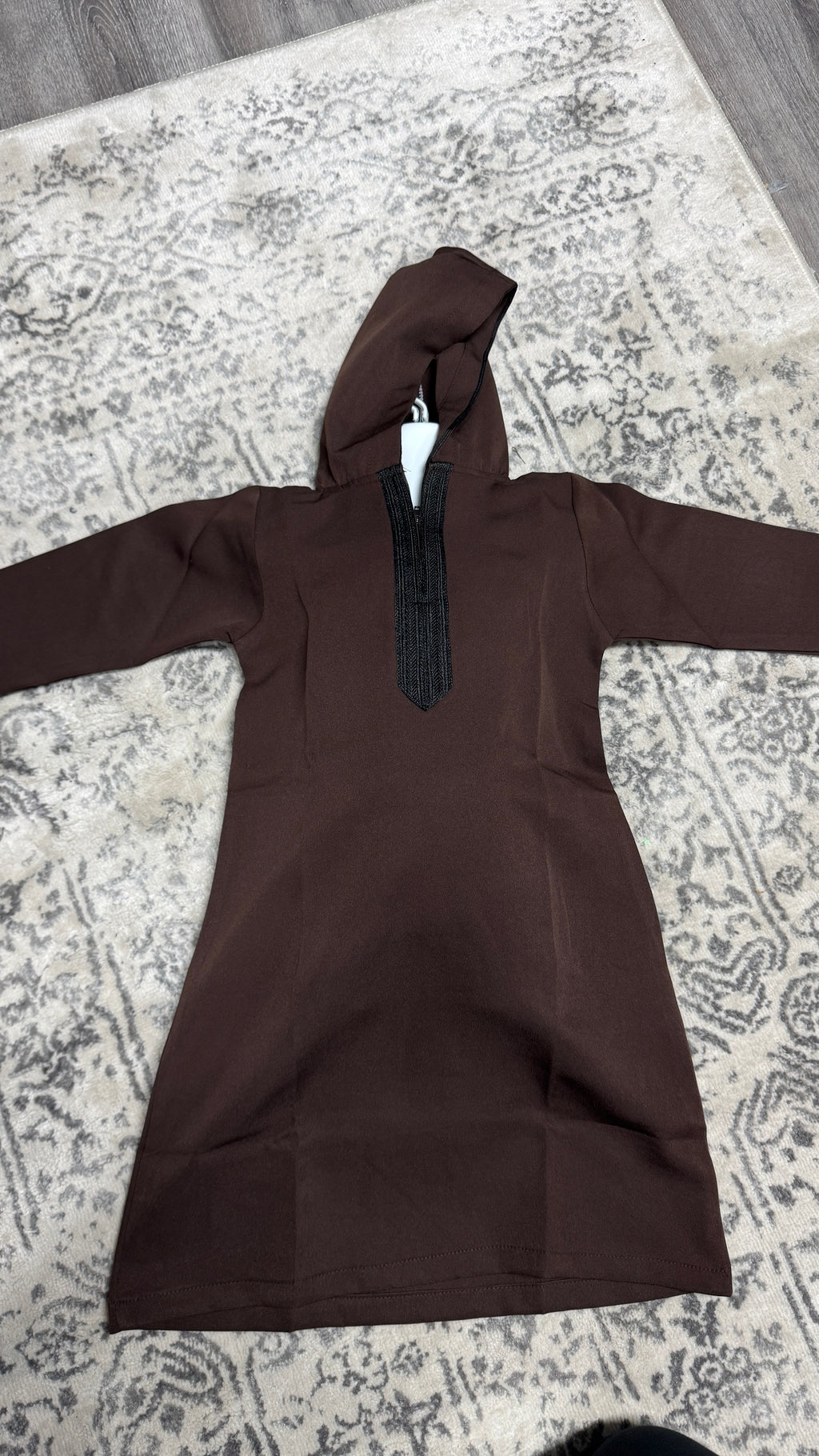Kids Cinnamon Hooded Djellaba Thobe