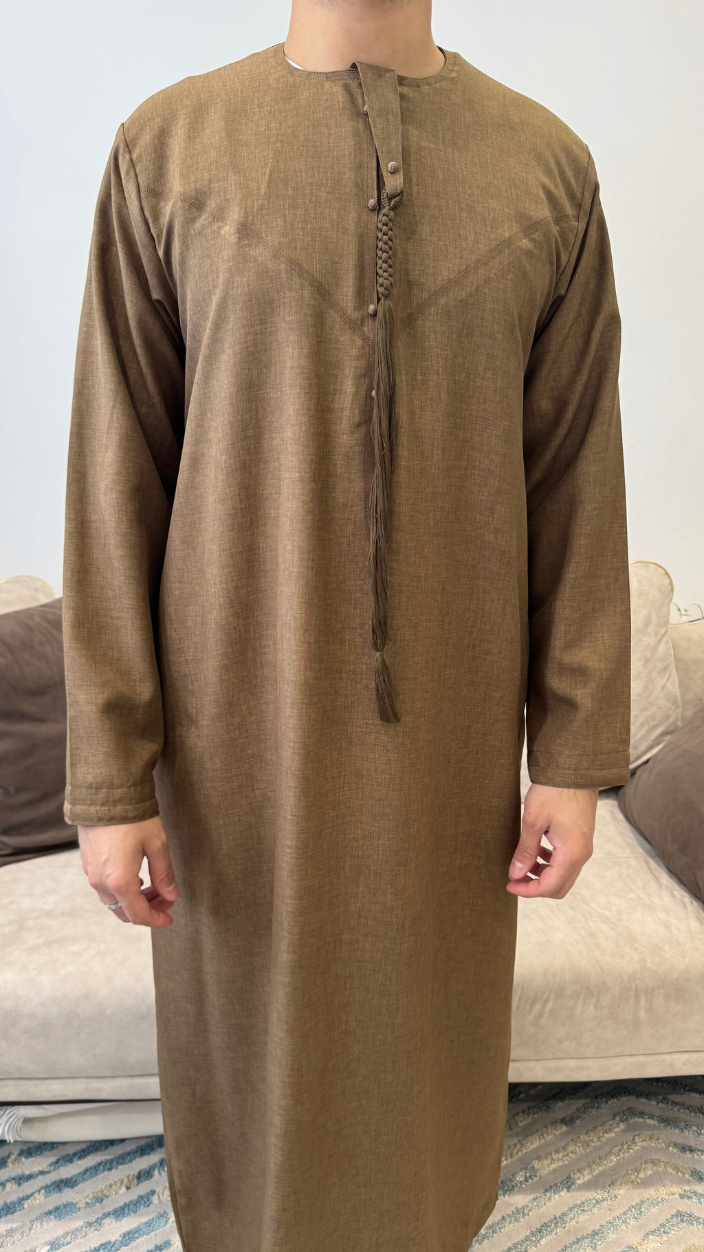 Premium Dune Brown Cotton Emirati Thobe