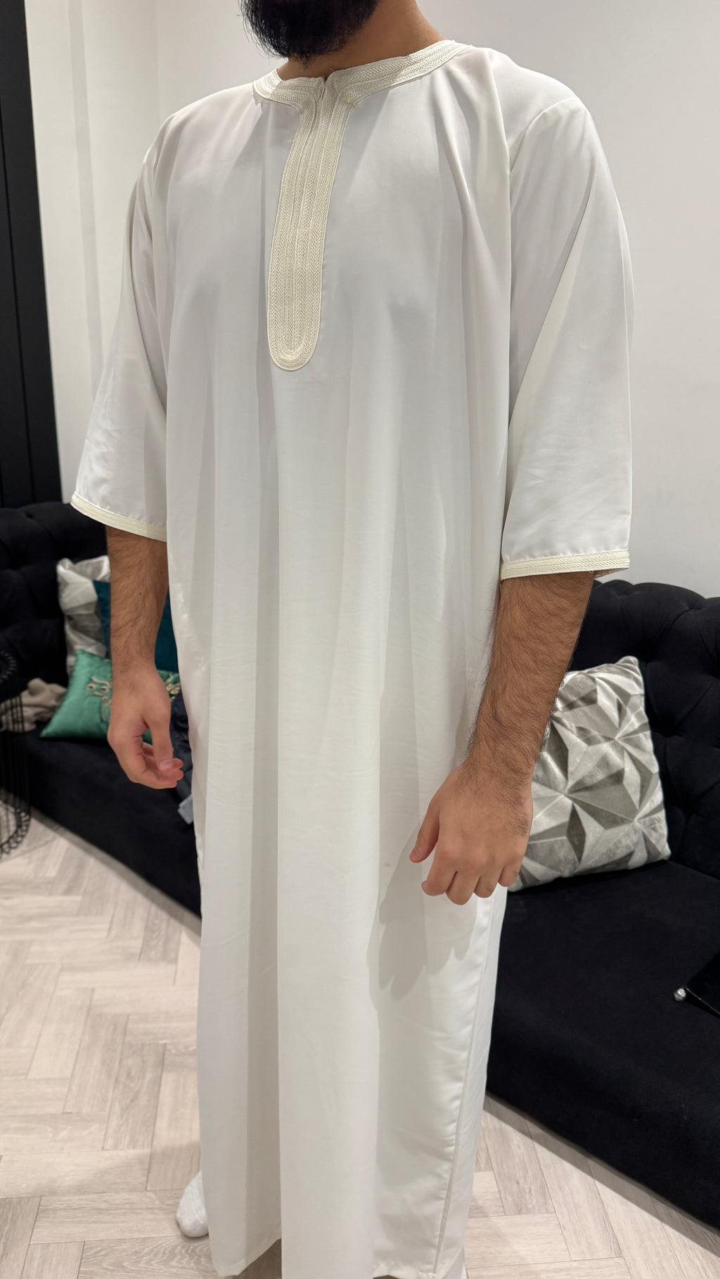Off-White Lightweight Half Sleeve Thobe