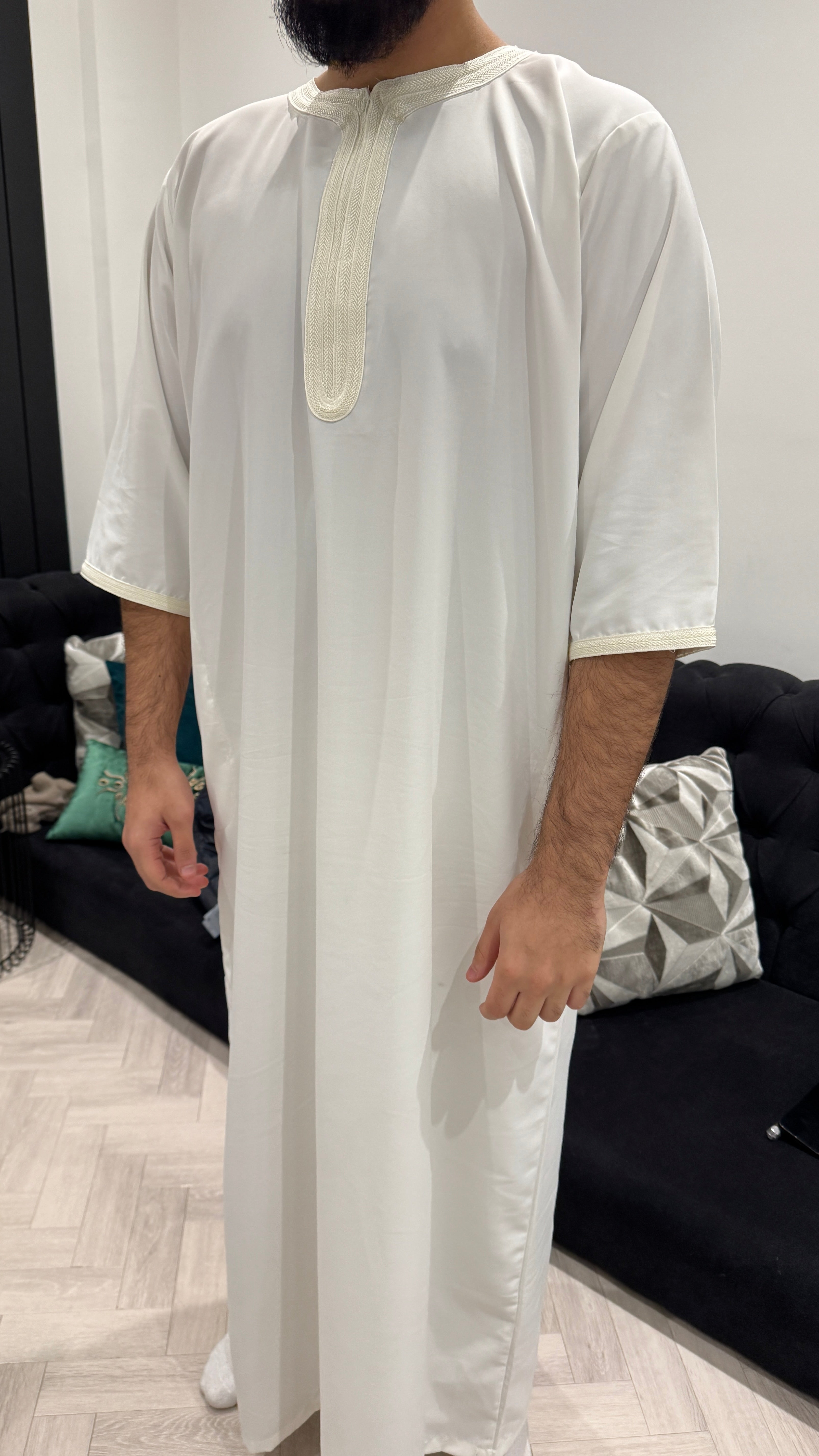 Off-White Lightweight Half Sleeve Thobe